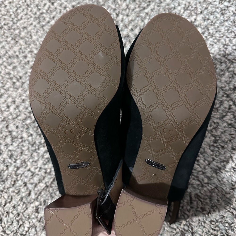 Vionic Black Peep Toe Booties - image 3